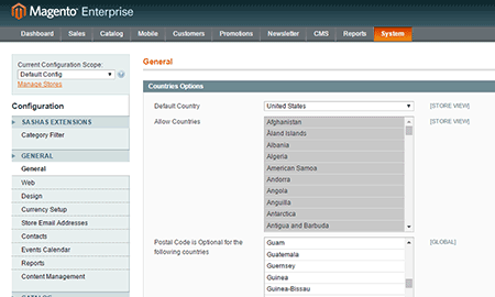 Magento Admin Screenshot